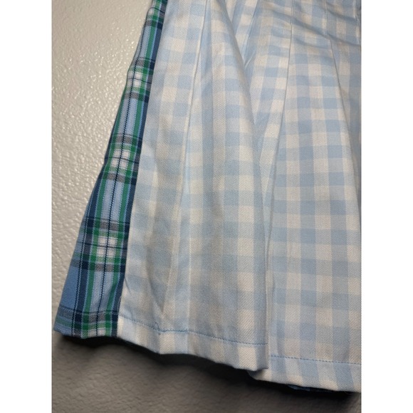 Forever 21 Blue Green Plaid Gingham Colorblock Pleated Mini Skirt Plus Size 0X - Picture 4 of 11